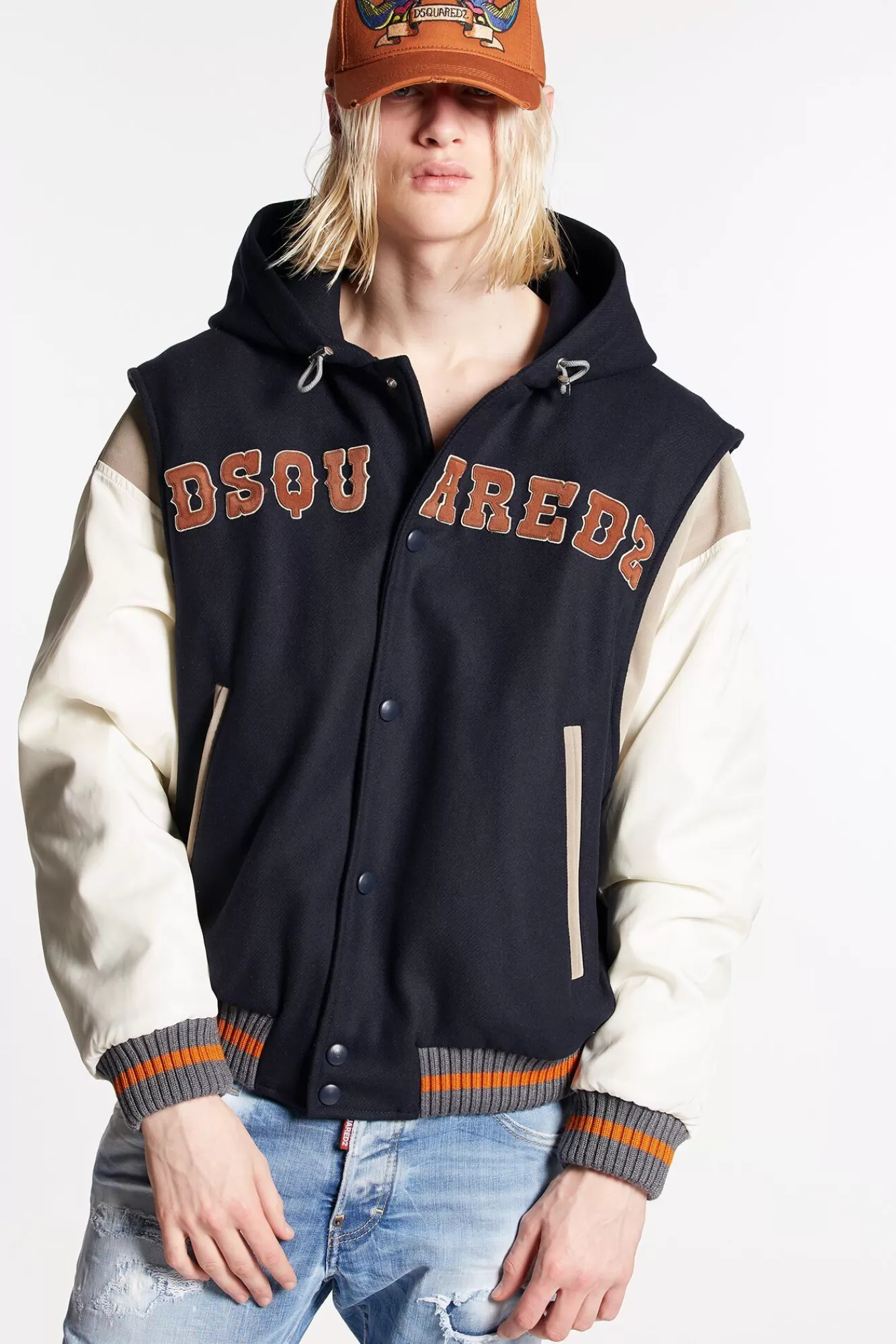 Varsity Hooded Bomber Jacket<Dsquared2 Clearance