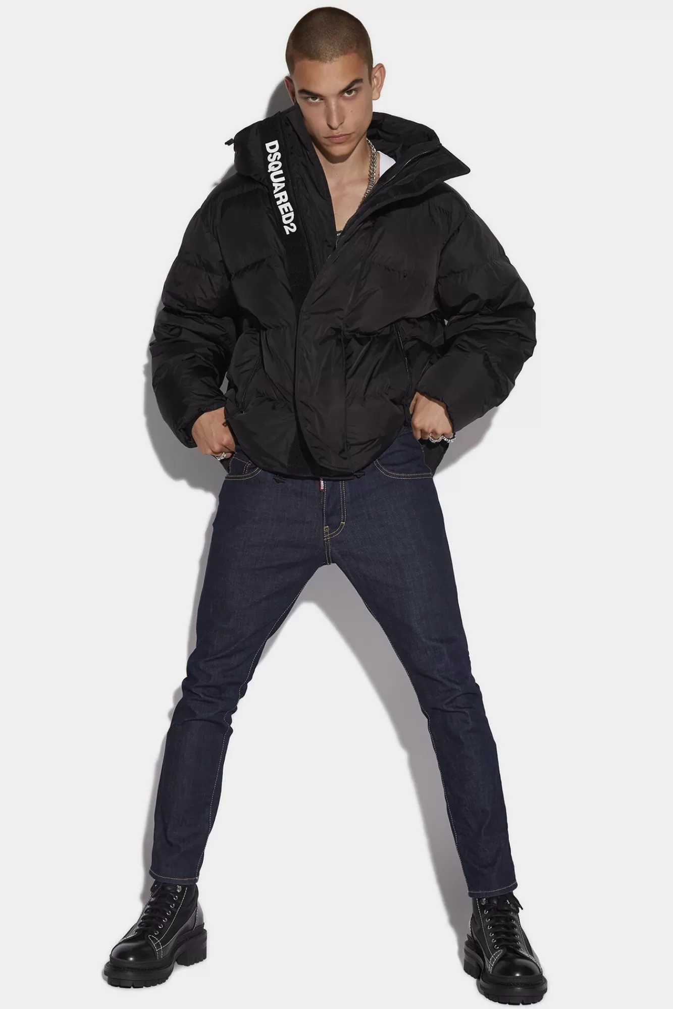 Velcro Logo Zip Puffer<Dsquared2 Store