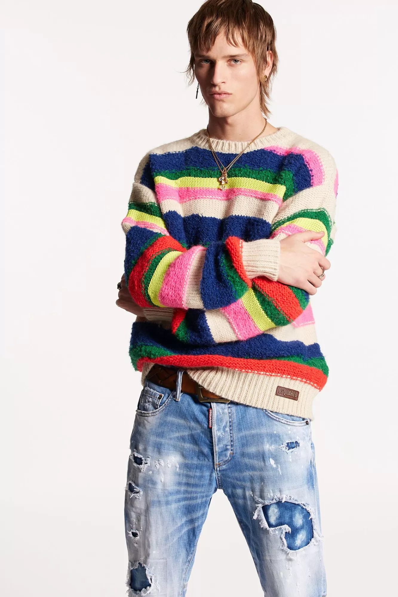 Waved Stripes Knit<Dsquared2 Fashion