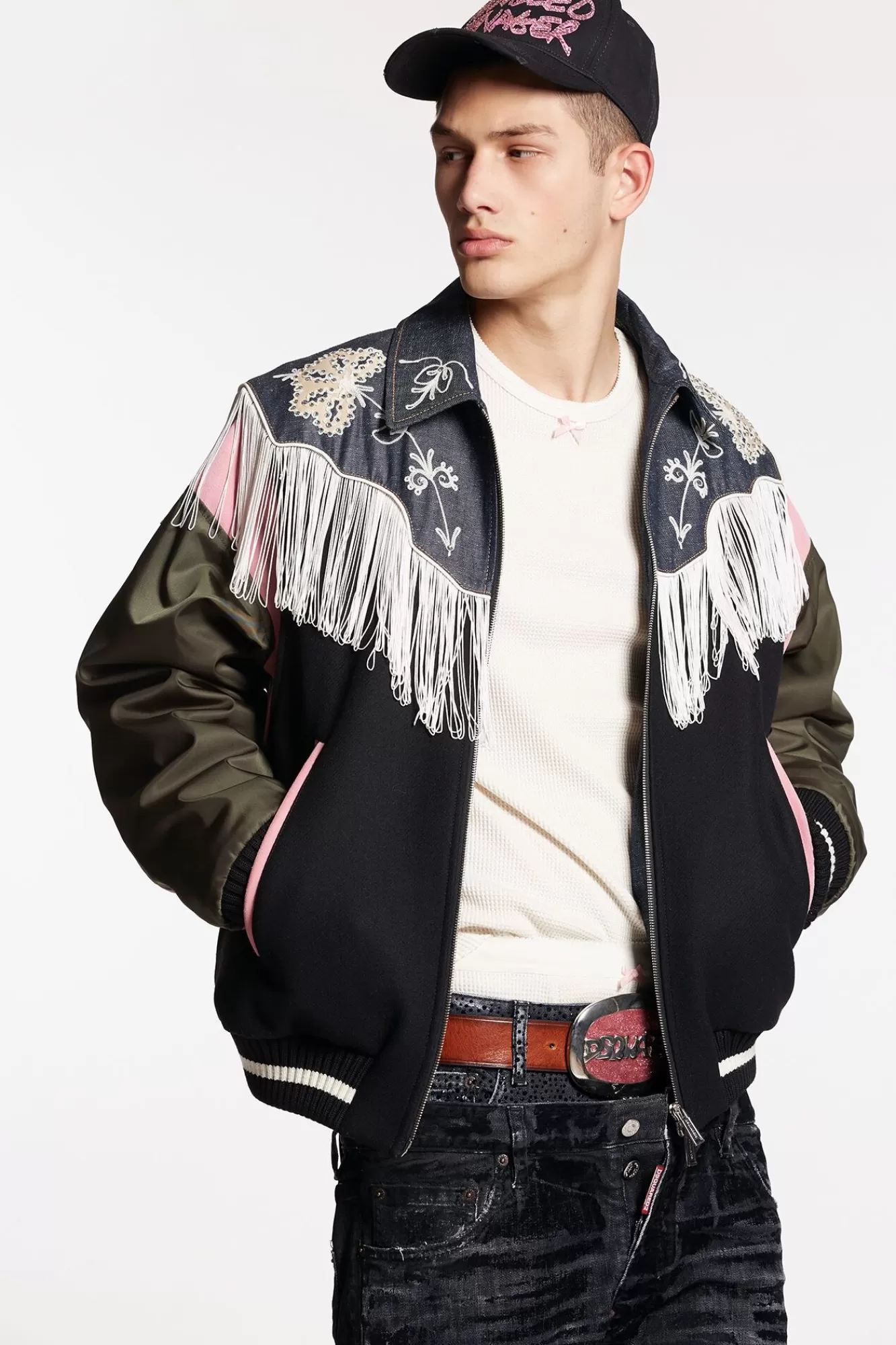 Western Varsity Bomber Jacket<Dsquared2 Fashion